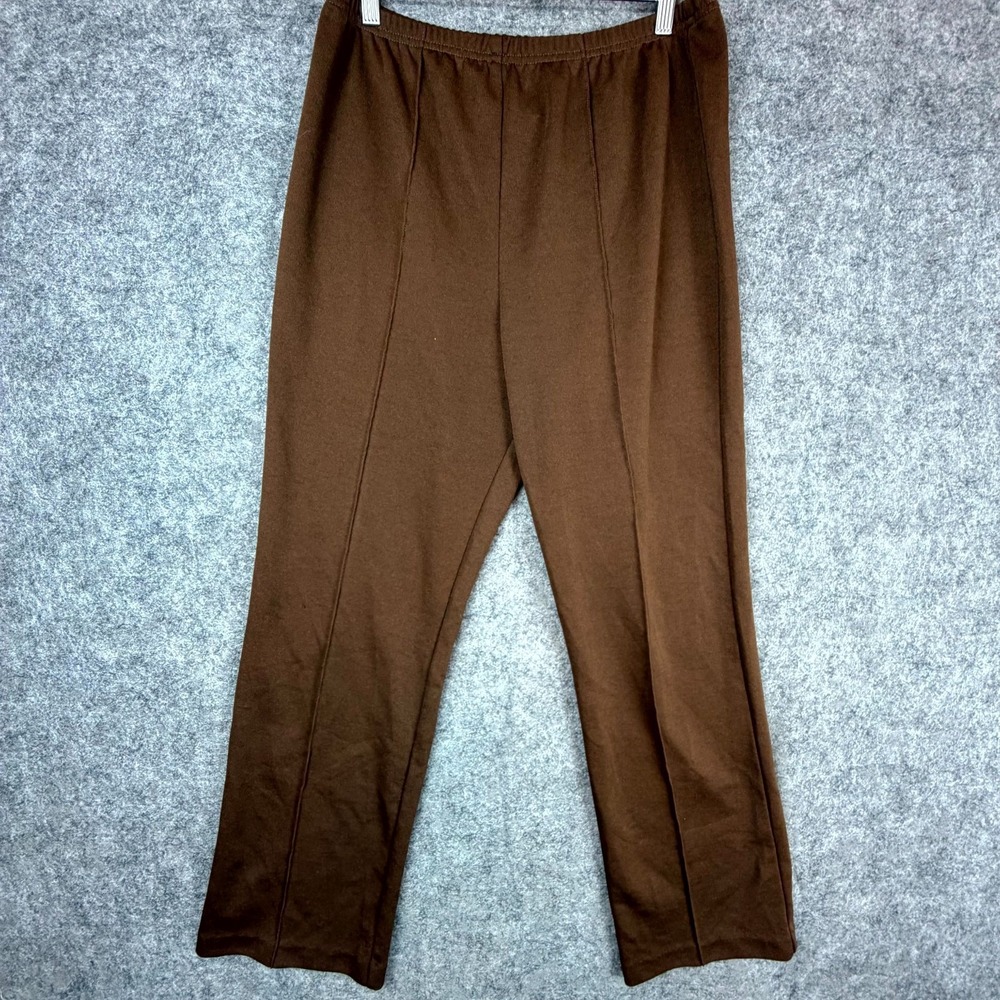 Vintage Carefree Casuals Haband Grandma Pants Women 14 Brown Straight Front Seam